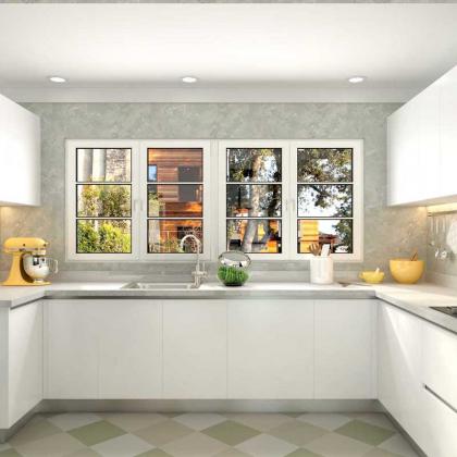 white matte lacquer kitchen