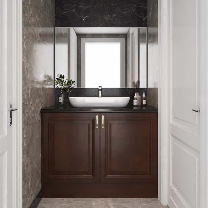 solid wood bathroom cabinet