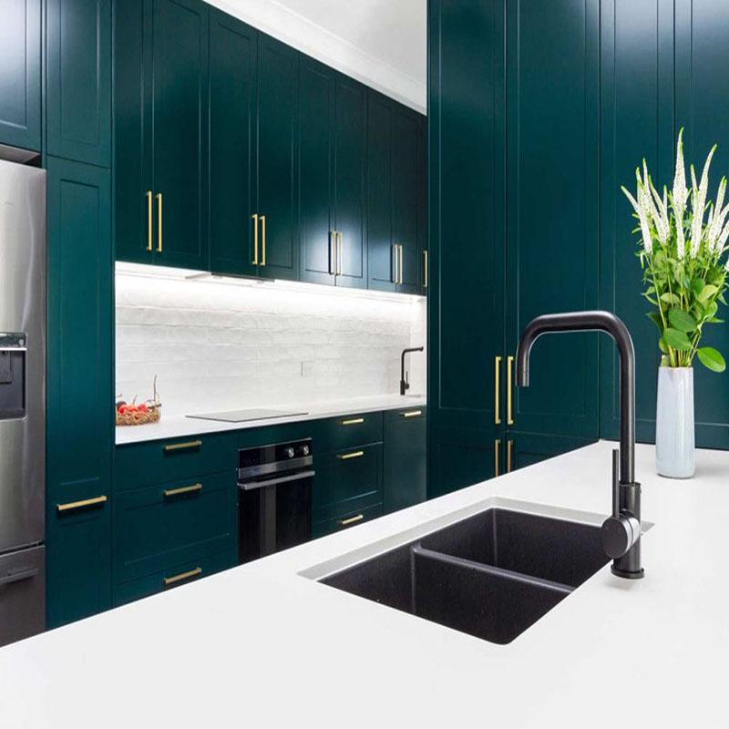 vanilla green golden traditional kitchen cabinet