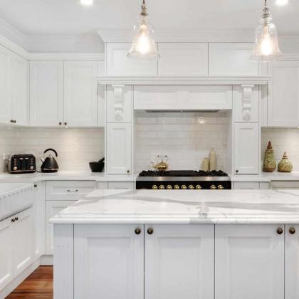 pure white oak solid wood traditional kitchen