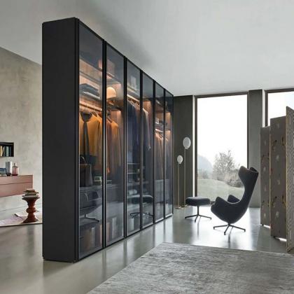 Aluminum frame glass door wardrobe